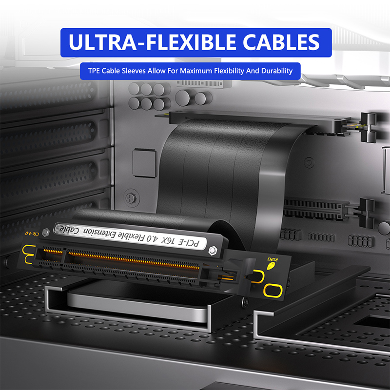 90Degree PCI-E X16 4.0 Flexibl - Pcie 4.0 X16 Riser Cable 90 Degree recension och pris