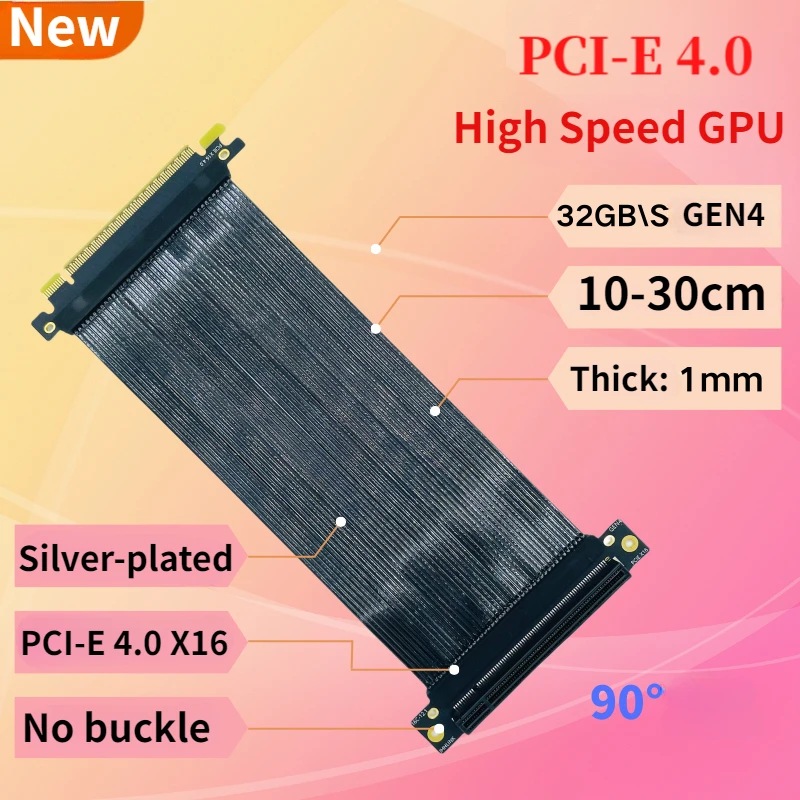 PCI-E 4.0 X16 Graphics Card Sh - Pcie 4.0 X16 Riser Cable 90 Degree recension och pris