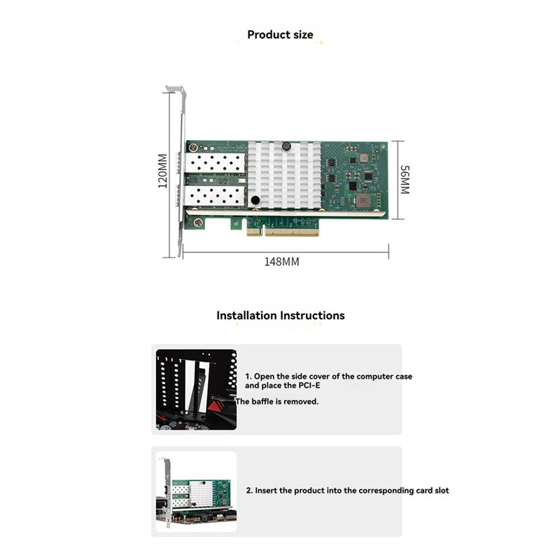 X520-DA1 10Gb SFP+ Dual Port N - 10Gb Sfp+ Pcie Network Card Dual Port recension och pris
